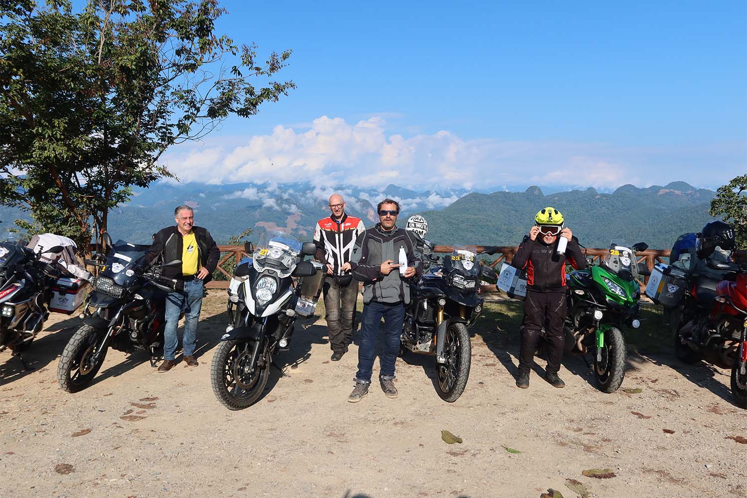 Riders on a scenic Thailand highway