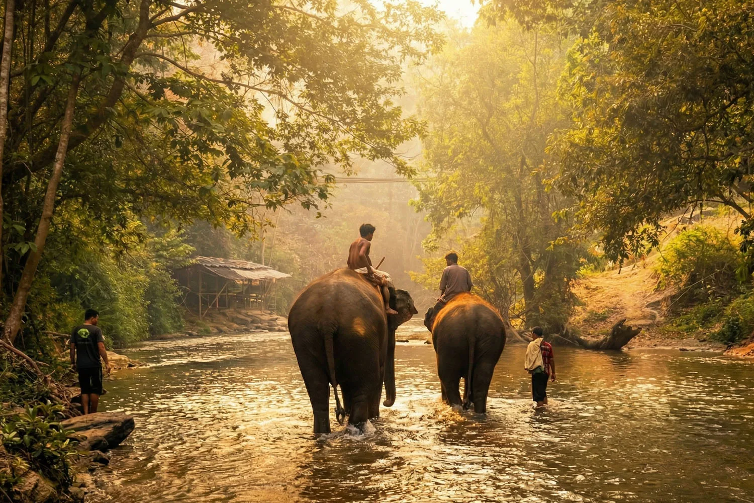 Wild Elephants Encounters – Ride, Swim & Rafting – Mae Hong Son Loop 1864 Curves